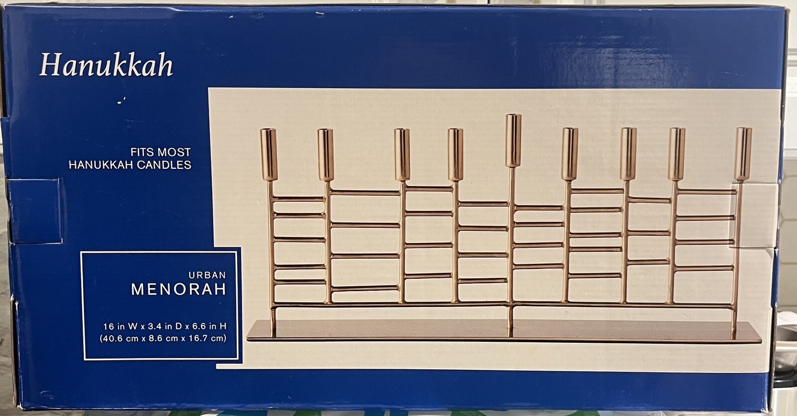 New Menorah Modern Hanukkah Chanukah Urban Fits most candle holder 