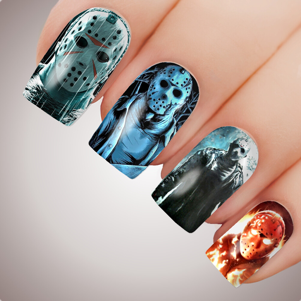 JASON Friday 13th Halloween Full Cover Nail Decal Art Water Slider Sticker  | eBay