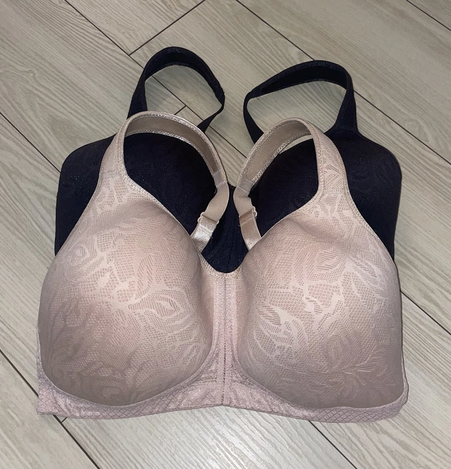2 Sujetadores Camiseta Wacoal 856367 Awareness Sin Alambres Encaje Mujer 34DDD Gris Beige Foto 2 de 4