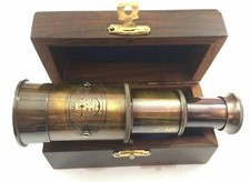 Victorian 6''' Brass Telescope with Wooden Box Telescope Spyglass Lot of 10 Unit