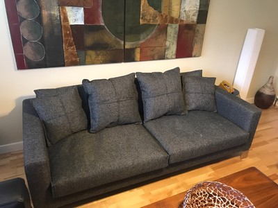 Dwell New York 3 Seater Sofa Charcoal Colour New Condition Smoke