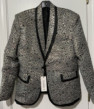 Cloudstyle Women's Black/silver/blue Jacket Size M Nwt