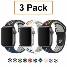 3 Pack for Apple Watch 8 7 6 5 4-1 iWatch SE 38/41/45/49mm Silicone Band Strap