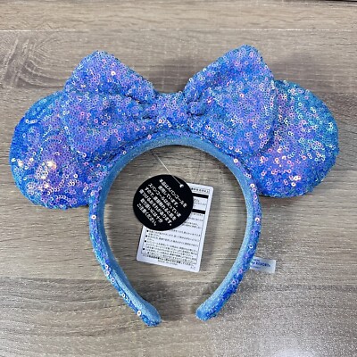Tokyo Disney Resort Headband Ears Minnie Blue Sequin Aurora  display picture 2