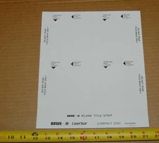 Rowe AMI CD-100 jukebox blank title strip cards - full sheets, 25 x 4 = 100