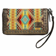 ARIAT Women's Southwest Zipper Wallet Clutch
