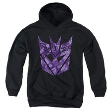 Transformers Kids Hoodie Imprinted Decepticon Logo Black Hoody