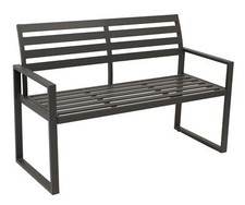 Gartenbank Parkbank Alubank Gartenmöbel Bank ATLANTA 2-sitzer, Alu grau, 2. WAHL