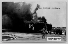 RPPC Fire Fighting School US Naval Training Station Great Lakes Real Photo P697