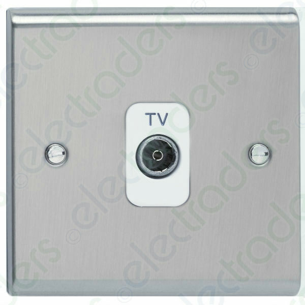 Deta SD1264SCW TV Aerial Co-Axial Isolated -1G (Satin Chrome / White Insert)