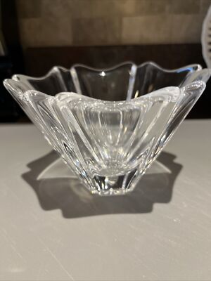 Orrefors Crystal Bowl Orion by Lars Hellsten Sweden Signed Vintage