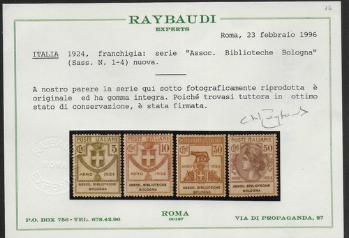 ITALIEN Königreich 1924 Enti Semistatali postfrisch - ss # Sass.  1-4   - Bild 2 von 2