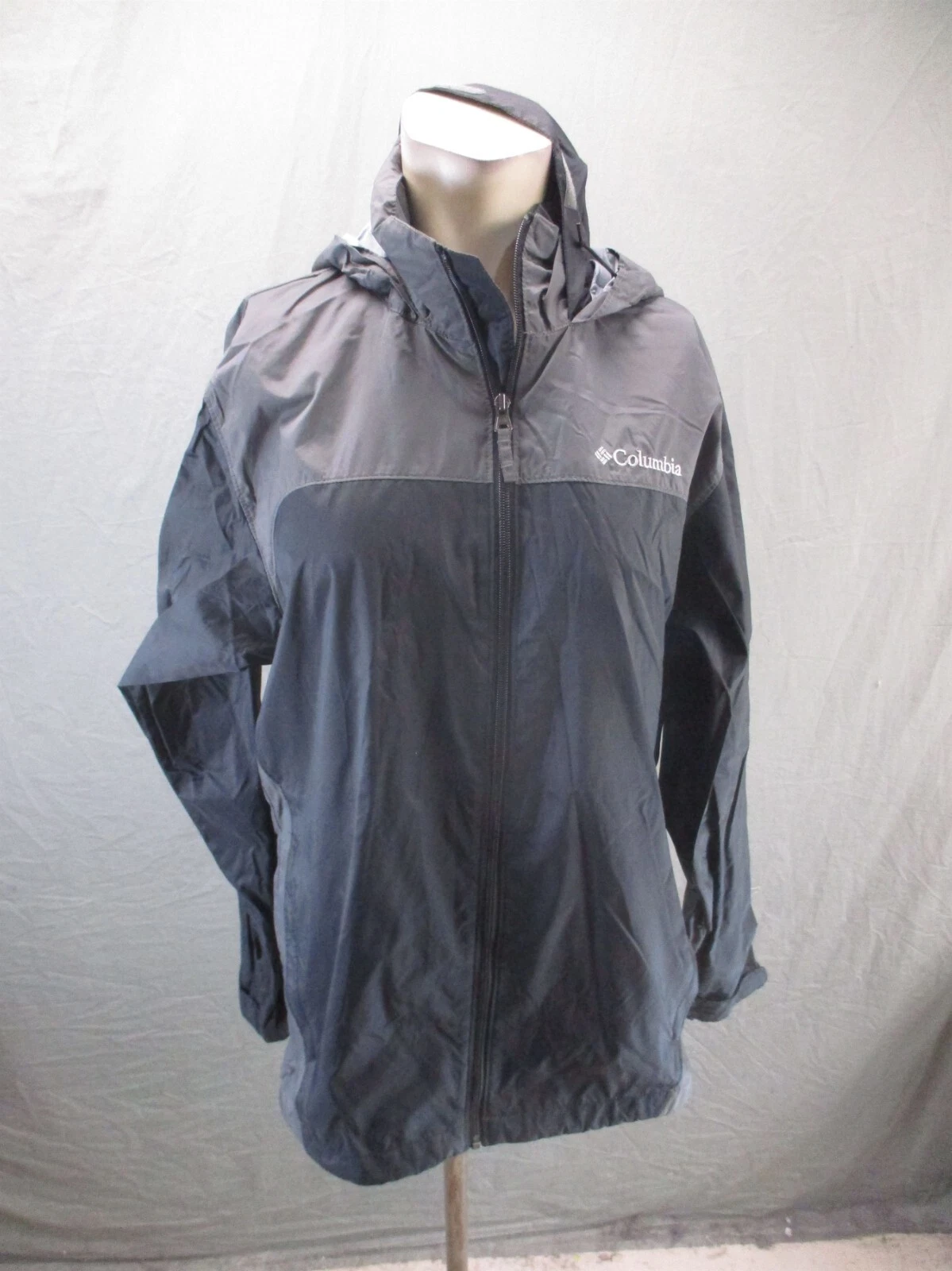 Columbia Size S Men Gray 100% Nylon Full Zip Stand Collar Pocket Windbreaker 292