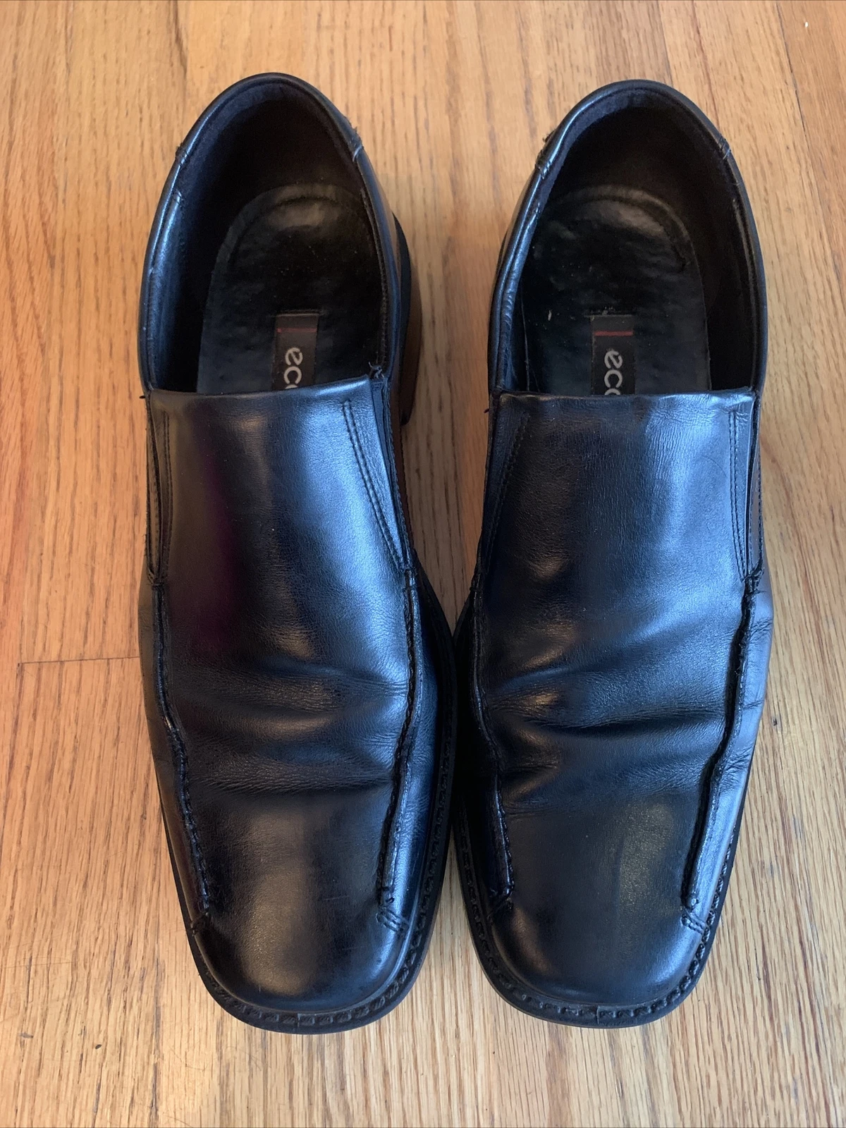 Mocassino versatile Ecco scarpe in pelle nera senza lacci US 10 10.5 44