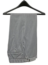Men's Light Grey Dress Pants Modern Fit Flat Front Adjustable Waist 44-45"