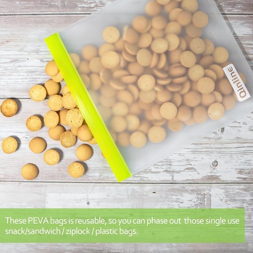 24 Reusable Silicone Food Storage Bags: Gallon, Sandwich & Snack Sizes - Picture 5 of 7