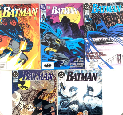 BATMAN. NUMBER'S 459-460. 462-463 & 484. (5 ISSUE 1991-1992 LOT) DC COMICS.