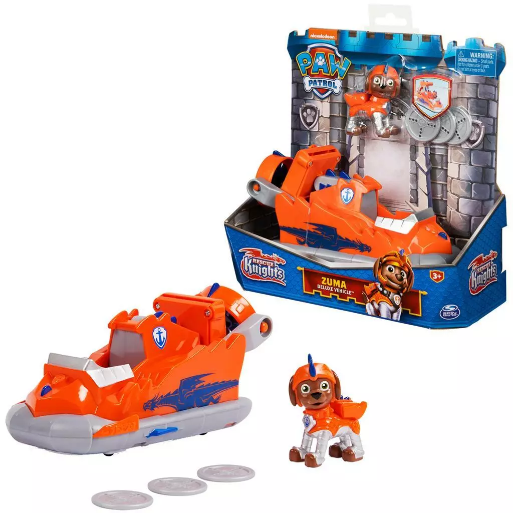 Zuma Rescue Knights Paw Patrol vehicle and figurine