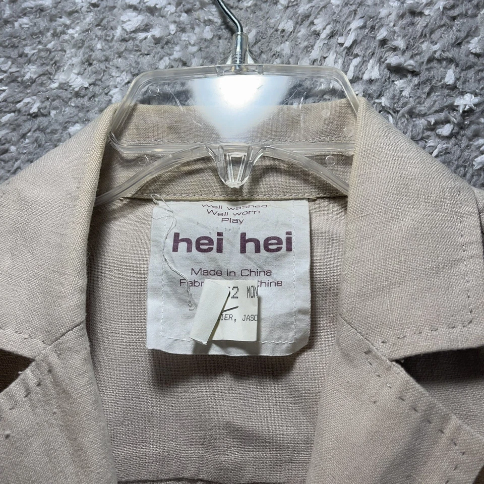 Chaqueta Blazer Hei Hei Anthropologie Para Mujer Marrón Tostado Lino Landmarks Talla 4 Foto 3 de 4