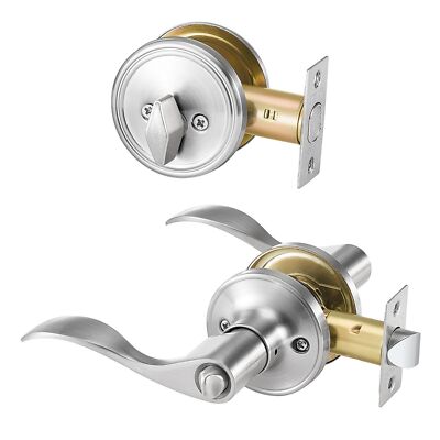 5-Pack Deadbolt Locksets - Keyed Alike Satin Nickel Lever for Entry Doors