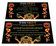 Williams Pinbot Pinball Custom Apron Instruction Cards