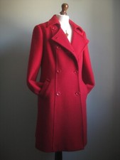 M&s Wool Trench Coat 14 Large Red Military Long Line Pure New Per Una Ladies