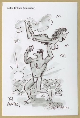 Alden Erikson - American cartoonist - Playboy - Rare signed sketch - 2000s - 第 1/1 張圖片