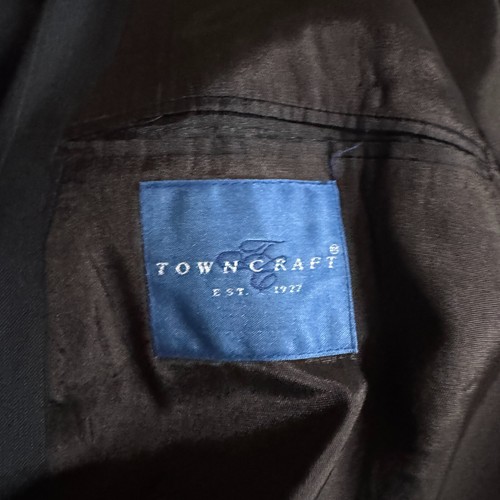 Towncraft Vtg Men's 42S Black Gray Two-Piece Suit 34W Pants Double Breast Stripe - Picture 13 of 14