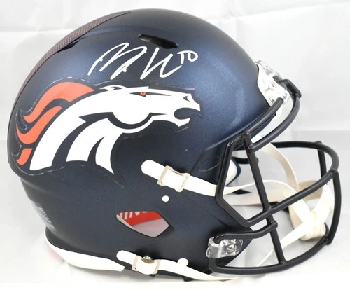 Bo Nix Autographed Denver Broncos F/S Speed Authentic Helmet - Beckett W Holo