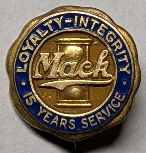 40s Mack Trucks 15 Year Gold Filled / Enameled Sercvice Pin - Whitehead & Hoag
