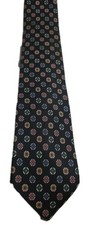 Kuppenheimer 100 Silk Tie Black Multi Color Geometric Print Vtg 57"