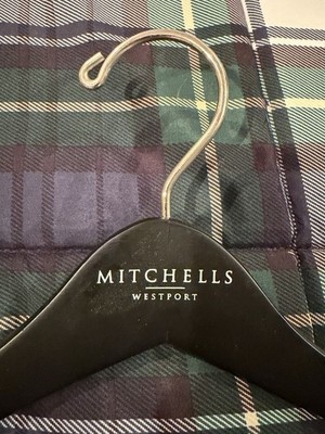 Rare Mitchells Westport CT Luxury Dept Store Black Wood Coat Clothes Hanger