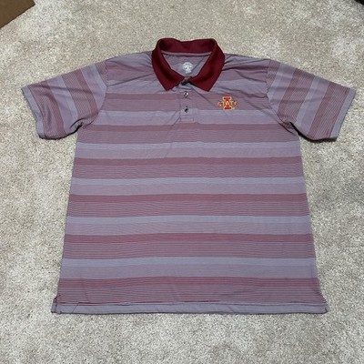 Iowa State Cyclones Shirt Mens XL Red NCAA Football Rivalry Threads Polo