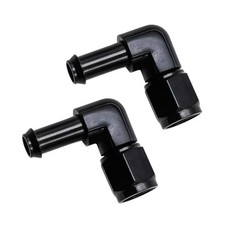 2PCS 6AN Female to 3/8 Car Barb, 90 Degree Swivel Vehicle Hose Fitting AN6-3/8
