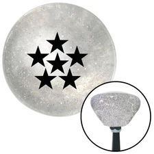 Black 6 Star Formation Clear Retro Metal Flake Shift Knob w/ M16x1.5 Insert