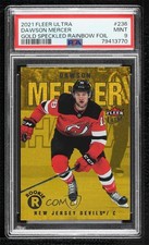 2021 Fleer Ultra Rookies Gold Speckled Rainbow Foil Dawson Mercer PSA 9 MINT fb7