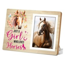 Horse Picture Frame, Rustic Farmhouse Horse Girl Flower Gifts for Horses Lover