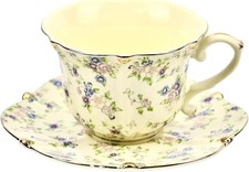 Country Roses Bone China Tea Cup  Saucer Set 3 Pc Vintage Style For Women New