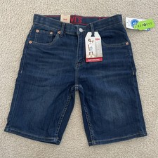 LEVI S Jean Shorts Boys Size 16 Blue Slim Fit Performance Denim Adjustable