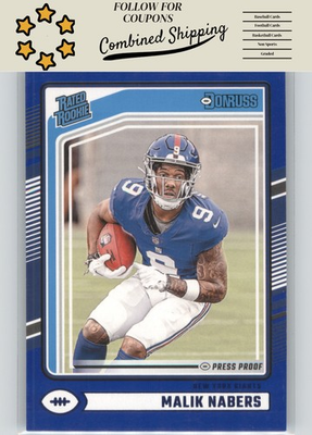 #ad 2024 Donruss Press Proof Blue #383 Malik Nabers $2.75