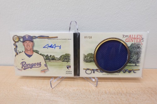 2023 Topps Allen & Ginter Josh Jung RC Auto Relic Booklet Game Used Patch 7/10
