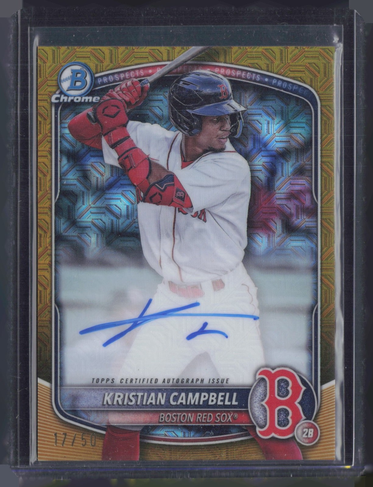 2025 Bowman Chrome Gold Mega Box Kristian Campbell 17/50 Auto RC Rookie
