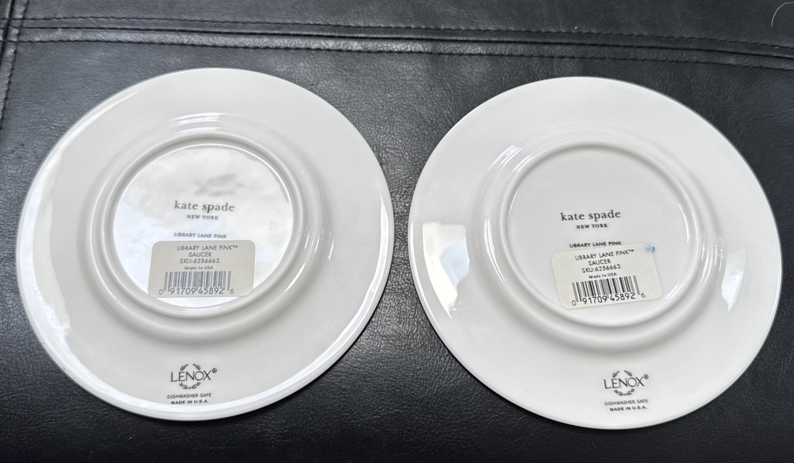 Kate Spade New York Library Lane Pink Saucers Set Of 2 New With Sticker Tag thumbnail 2