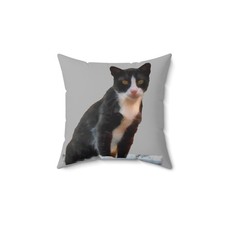 Cat from Hydra - Spun Polyester Throw Pillow