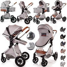 Baby Travel Pram Buggy 3 in 1 Travel System Stroller Pushchair