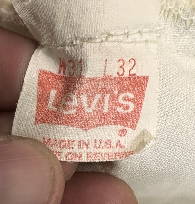 Vintage 80's Levi's 505 Cream Yellow Jeans Size 30 X 32 Made USA