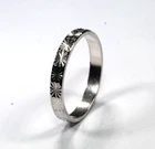 Vtg Sterling Silver Band Ring Milor Italy MCM Etched Starburst Design Size 7.5