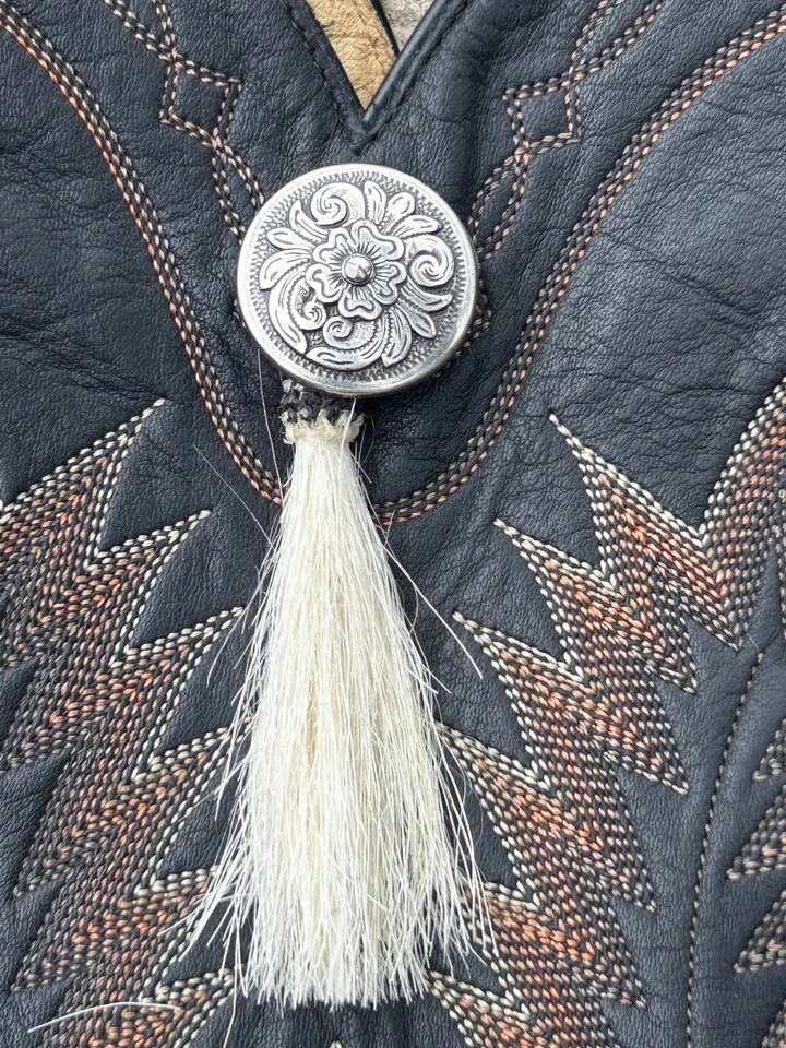 Único Mini Bolso Bandolera Cuero Gamuza Cartera Tooled Cosido Tony Llama Botas Foto 2 de 4