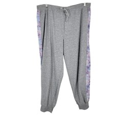 Gray Jogger Sweatpants XXL Tie Dye Stripe Pastel Athleisure Cozy Lounge Pants