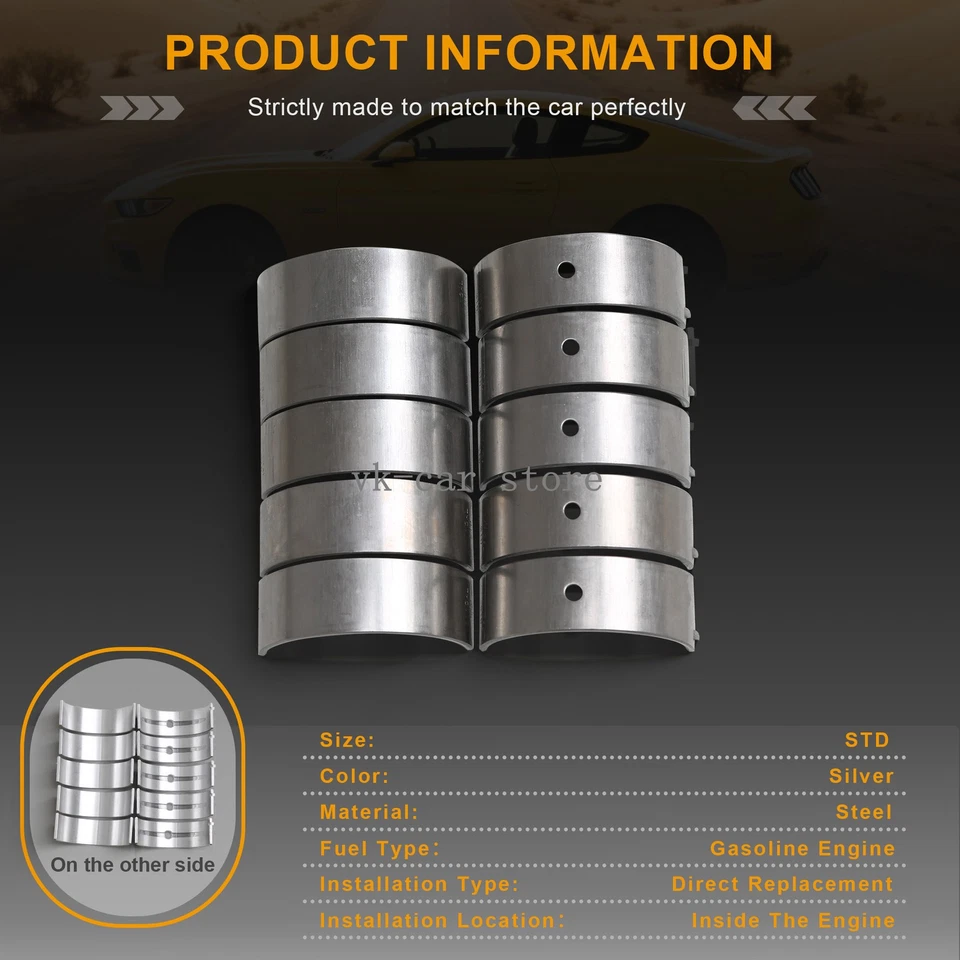 Main Crankshaft Bearing Set Fit For BMW BMW 116i 118i 120i F20 MINI COOPER 1.6L - Image 3 of 4